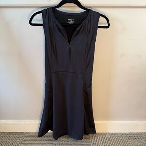 Baleaf Black Sleeveless Dress Pockets and Zip Up Neck Line Cut Out Back